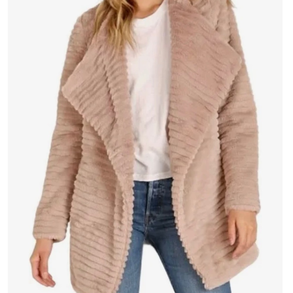 BB Dakota - Faux Fur Drape Collar Coat